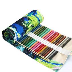 Holder Case/ 72 Slots Canvas Wrap Holder Roll Up Pouch 72