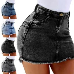 Skirts High Waist Denim Jeans Casual Club Short Dress