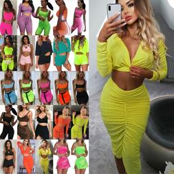 Skirt Co Ord Set Party Cocktail Bodycon Dress
