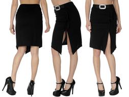 Skirts Mini Dress For Work W/front Slit & Comfortable High W